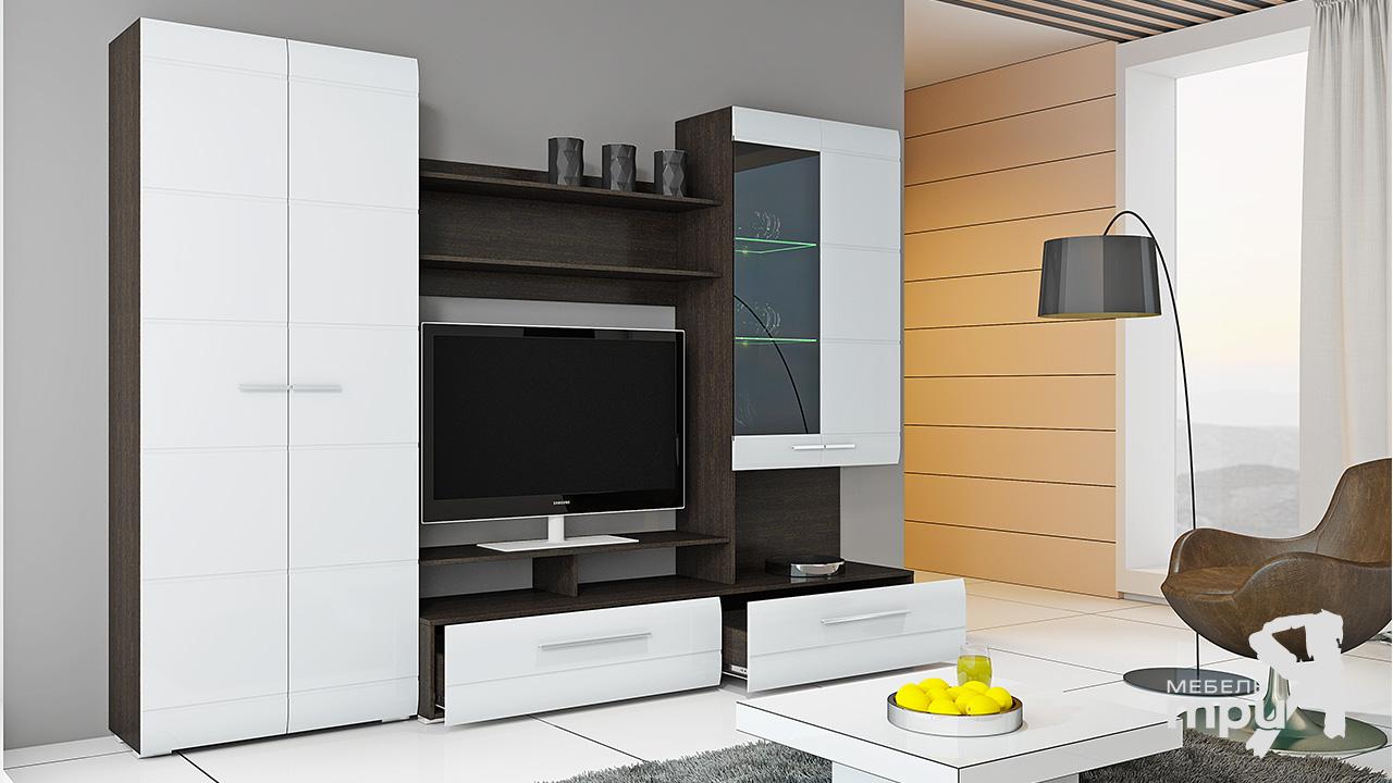 Фото Стенка Вега ТД-196.01 полки без перегородки от производителя ТриЯ в Гурзуф по цене 66&nbsp;800 ₽