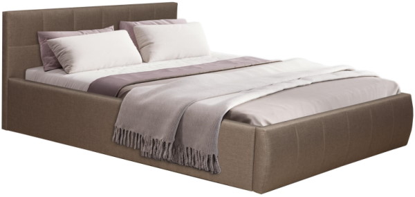 Кровать двуспальная Диана (h82) (160х200) с подъемным механизмом ( 160х200 , ЛДСП/ткань , корица , с подъемным мех. , с коробом , без матраса (Олмеко) )