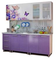 Кухня Люкс Ирис (2,0) (серый, фотопечать-фиолетовый глянец,(БТС)) в Гурзуф от производителя 