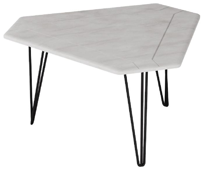 Стол журнальный Тет 450 (металл, мдф-белый бетон,  черный (Калифорния) )