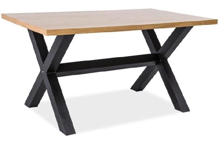 Стол обеденный Signal Xaviero (1,5) (металл, шпон-дуб,  черный (Signal) )