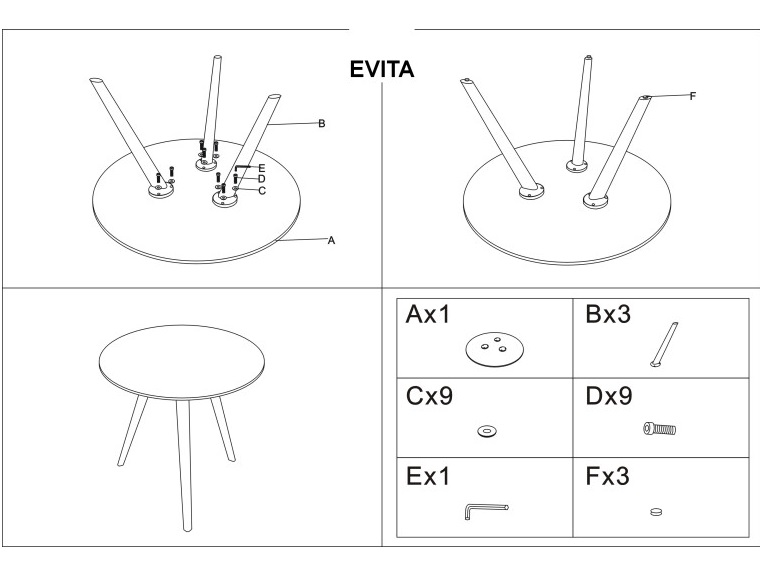Фото Стол обеденный Signal Evita от производителя Signal в Гурзуф по цене 32 490 ₽