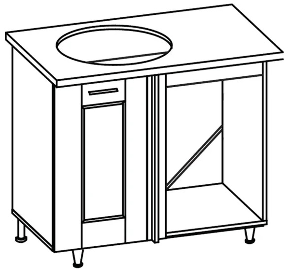 Фото Кухня Селена К-78 стол-мойка угловая 1000 левая от производителя Ставрополь Мебель в Гурзуф по цене 3 630 ₽