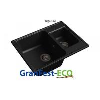 Мойка Granfest eco-09 (ГР 620х480хh200) (шир.ящ.min 600) без сифона (Цвет мойки черный) в Гурзуф от производителя 