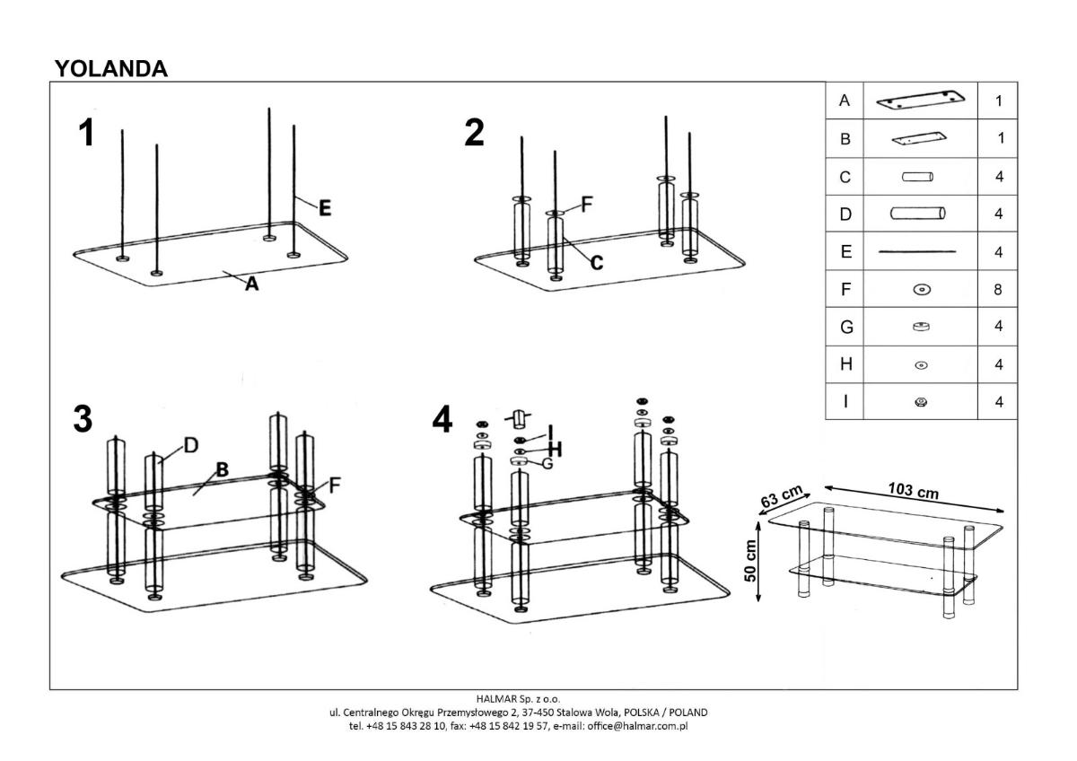Фото Стол журнальный Halmar Yolanda от производителя Halmar  в Гурзуф по цене 9 170 ₽
