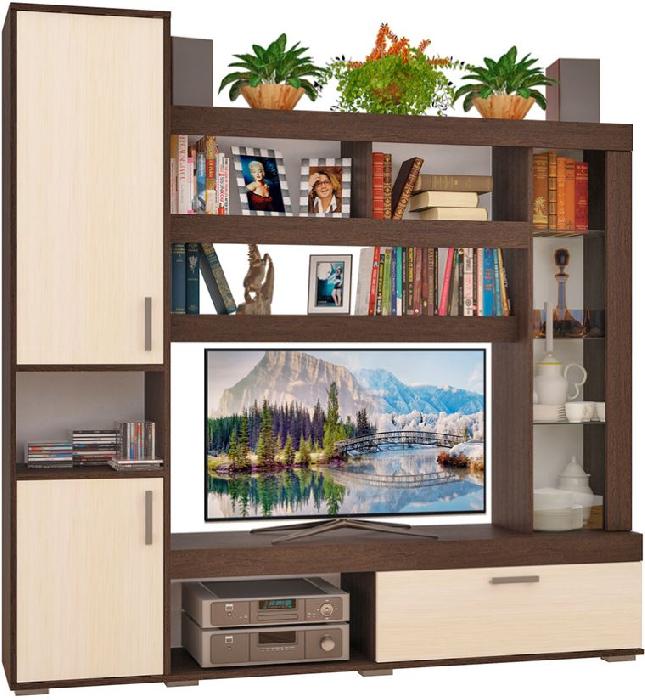 Стенка Сити (дуб венге, дуб молочный,(Пирамида)) Стенка Сити (дуб венге, дуб молочный,(Пирамида))