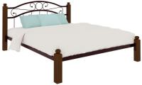 Фото derevyannye-krovati кровать двуспальная надежда lux (см 160х200) трубка металл производитель Милсон
