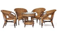 Комплект обеденный стол+4стула-кресла Mandalino (D640хh630)(650х620хh800) в интернет магазине Планета Комфорта Фото mebel-iz-rotanga комплект обеденный стол+4стула-кресла mandalino (d640хh630)(650х620хh800) производитель Tetchair