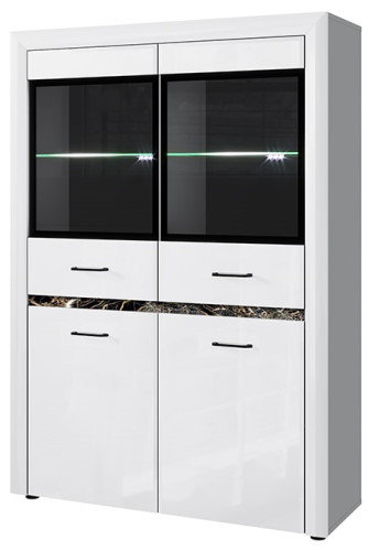 Фото Шкаф с витриной 2V2D ВайтБлек (WhitBlack) от производителя Анрэкс в Гурзуф по цене 33 870 ₽