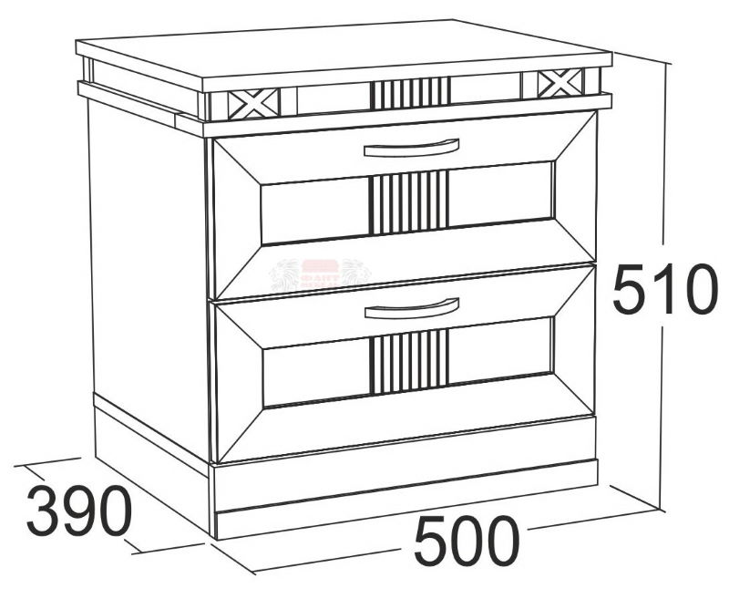 Фото Тумба прикроватная Ольга-18 с 2-мя ящиками от производителя Фант-мебель в Гурзуф по цене 5 020 ₽