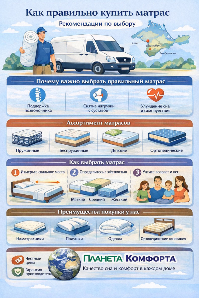 Как купить матрас в интернет магазине Планета Комфорта Гурзуф